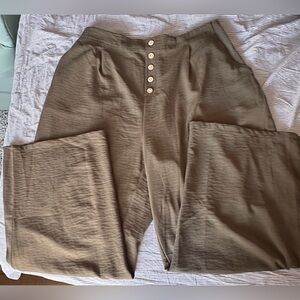 Olive green wide leg pants